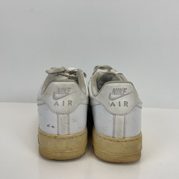 Nike Air Force 1 07 Low Shoes Leather Triple White Mens Size 12 - Picture 4 of 7
